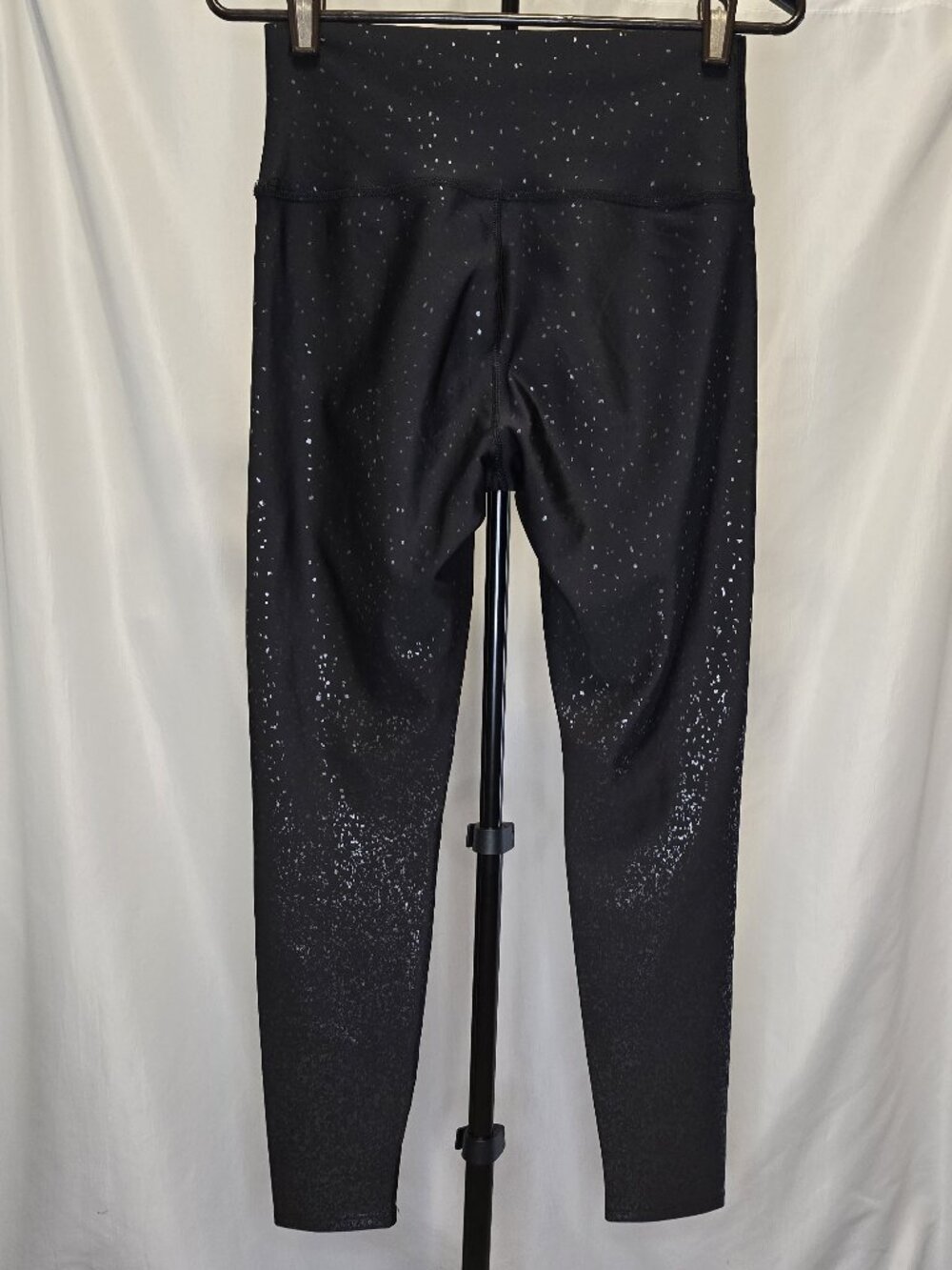 Peloton Sparkle Foil High Rise Leggings Metallic Speckle Black Women's Large L - Picture 3 of 6
